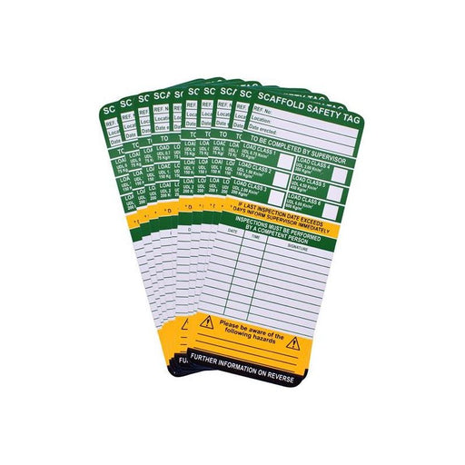 Scan Scaffold Tag Inserts Pack Of 10 Scan - Town Tools