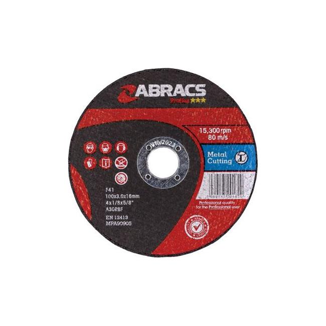 Connect Abracs Flat Cutting Discs 100mm x 3.0mm 10pc 32055 Tool Connection - Town Tools 