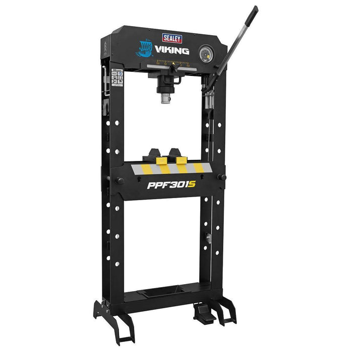 Sealey Viking Air/Hydraulic Press 30tonne Floor Type with Sliding Ram and Foot P Sealey - Town Tools 