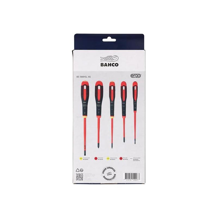 Bahco XMAS BE-9881SL ERGO™ Slim VDE Insulated Screwdriver Set, 5 Piece Bahco - Town Tools