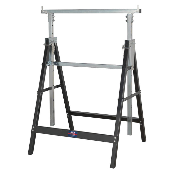 Sealey Fold Down Telescopic Trestle 200kg Capacity - Pair FDT32 Sealey - Town Tools 