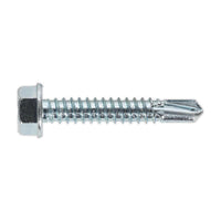 Sealey Self Drilling Screw 6.3 x 38mm Hex Head Zinc Pack of 100 SDHX6338