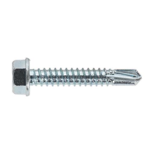 Sealey Self Drilling Screw 6.3 x 38mm Hex Head Zinc Pack of 100 SDHX6338 Sealey - Town Tools 