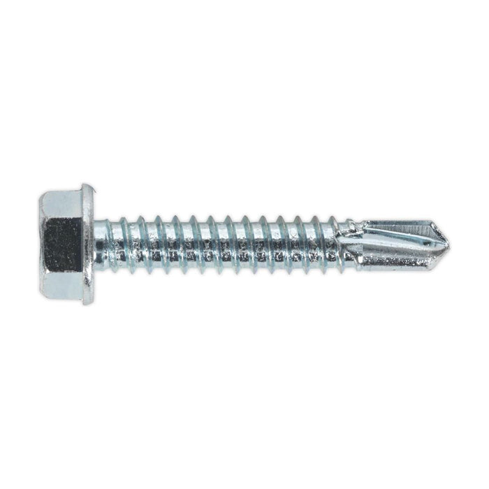 Sealey Self Drilling Screw 6.3 x 38mm Hex Head Zinc Pack of 100 SDHX6338 Sealey - Town Tools 