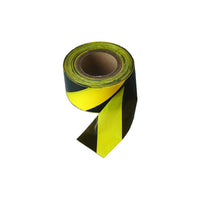 Connect Black & Yellow Barrier Tape 75mm x 500m Non Adhesive 1pc 35364