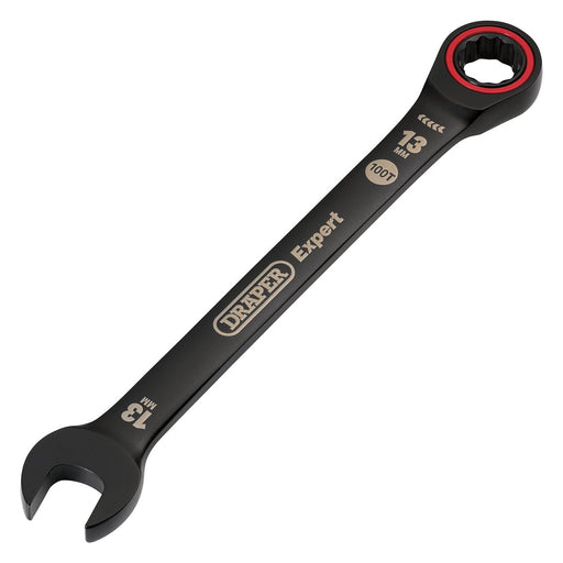 Draper Expert HI-TORQ Metric Ratchet Combination Spanner, 13mm, Black Draper - Town Tools