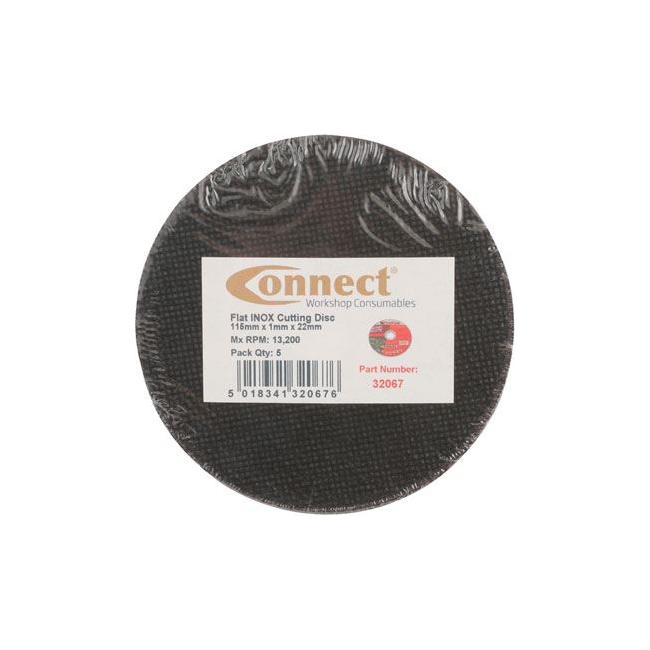 Connect Abracs Extra Thin Flat Cutting Discs 115mm x 1.0mm 5pc 32067 Tool Connection - Town Tools 