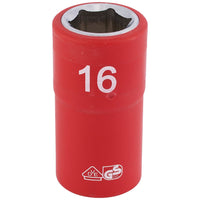 Draper Fully Insulated VDE Socket, 1/2" Sq. Dr., 16mm 31843