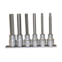 Teng Tools 1/2" Long Hex Bit Socket Clip Rail Set 6 Pieces