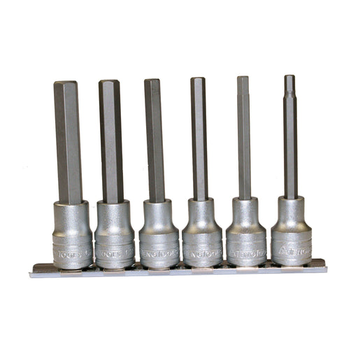 Teng Tools 1/2" Long Hex Bit Socket Clip Rail Set 6 Pieces Teng Tools - Town Tools 