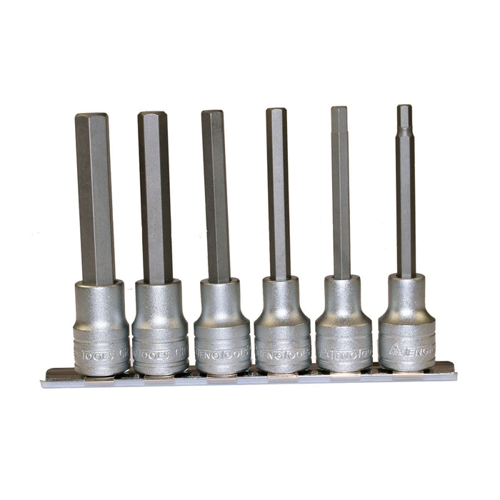Teng Tools 1/2" Long Hex Bit Socket Clip Rail Set 6 Pieces Teng Tools - Town Tools 