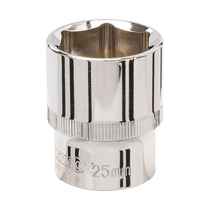Silverline Socket 1/2" Drive 6pt Metric 25mm Silverline - Town Tools 