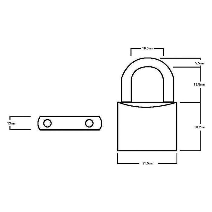 Squire LN3 Lion Brass Padlock 30mm Squire - Town Tools