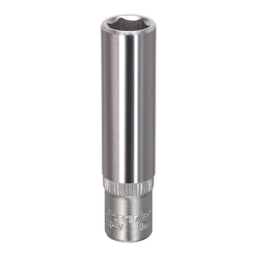 Sealey WallDrive Socket 8mm Deep 1/4"Sq Drive S1408D Sealey - Town Tools 