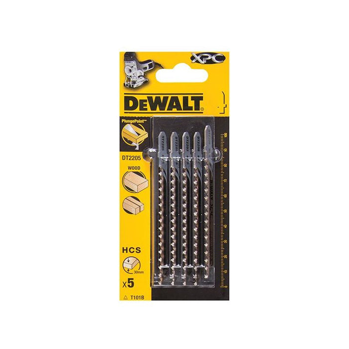 Dewalt Power Tools XPC HCS Wood Jigsaw Blades Pack of 5 T101B DeWALT Power Tools - Town Tools