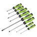 Sealey Screwdriver Set 8pc Hammer-Thru Hi-Vis Green HV002 Sealey - Town Tools 