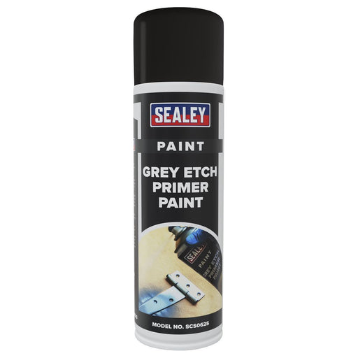 Sealey Grey Etch Primer Paint 500ml Pack of 6 SCS062 Sealey - Town Tools 