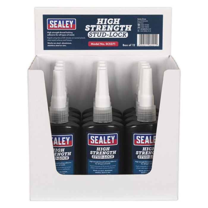 Sealey Stud Lock High Strength 50ml Pack of 12 SCS271 Sealey - Town Tools 