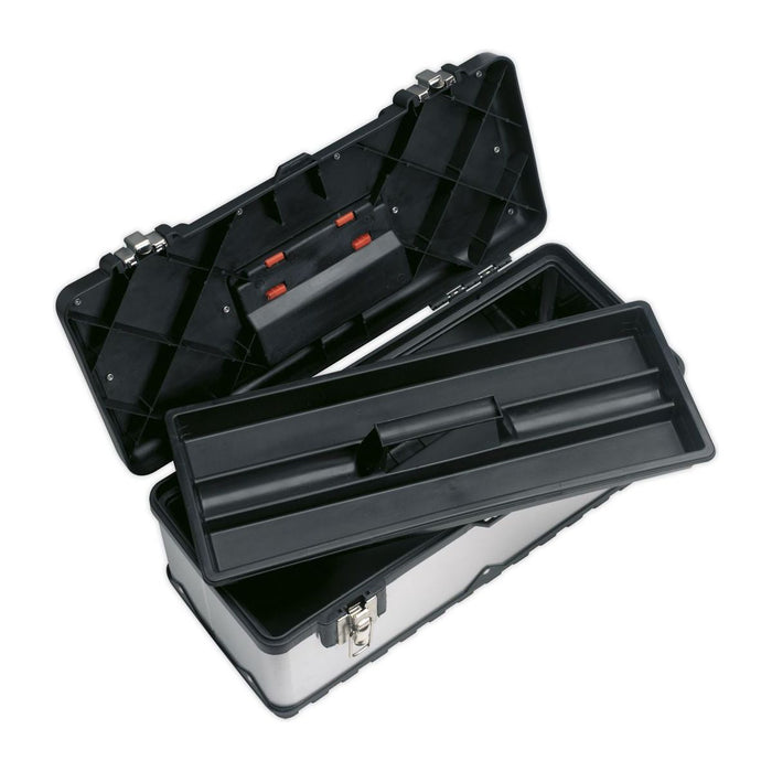 Sealey Stainless Steel Toolbox 505mm with Tote Tray AP505S Sealey - Town Tools 