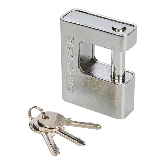 Silverline Close Armoured Shutter Lock Padlock 80mm Silverline - Town Tools 