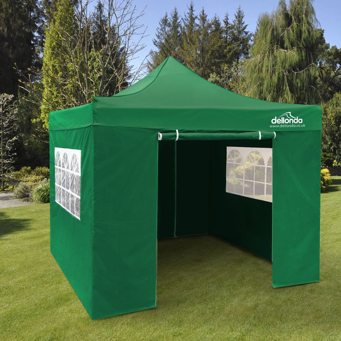 Dellonda 2x2m Pop-Up Gazebo & Side Walls Water Resistant Fabrics - Green