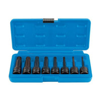 Laser Long Impact Tamperproof Spline Socket Bit Set 1/2"D 8pc 6749