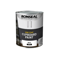 Ronseal One Coat Cupboard Paint White Satin 750ml