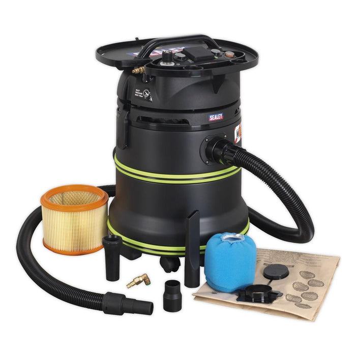 Sealey Vacuum Cleaner Industrial Dust-Free Wet/Dry 35L 1000W/230V Plastic Drum M Sealey - Town Tools 