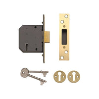 Yale Locks PM552 5 Lever Mortice Deadlock 80mm 3in Polished Brass