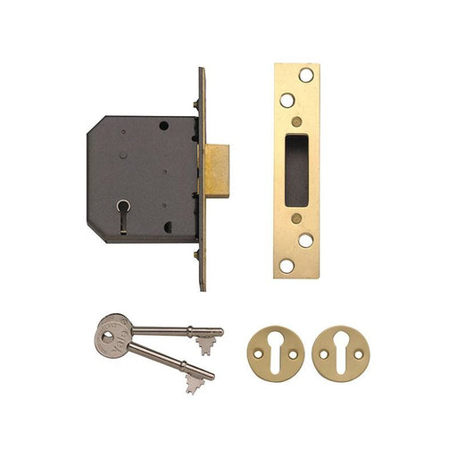 Yale Locks PM552 5 Lever Mortice Deadlock 80mm 3in Polished Brass Yale Locks - Town Tools
