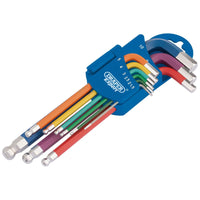 Draper Metric Coloured Hex. and Ball End Key Set (9 Piece) 66132