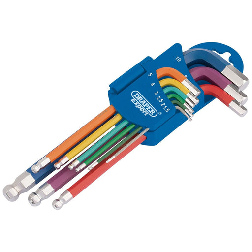 Draper Metric Coloured Hex. and Ball End Key Set (9 Piece) 66132 Draper - Town Tools 