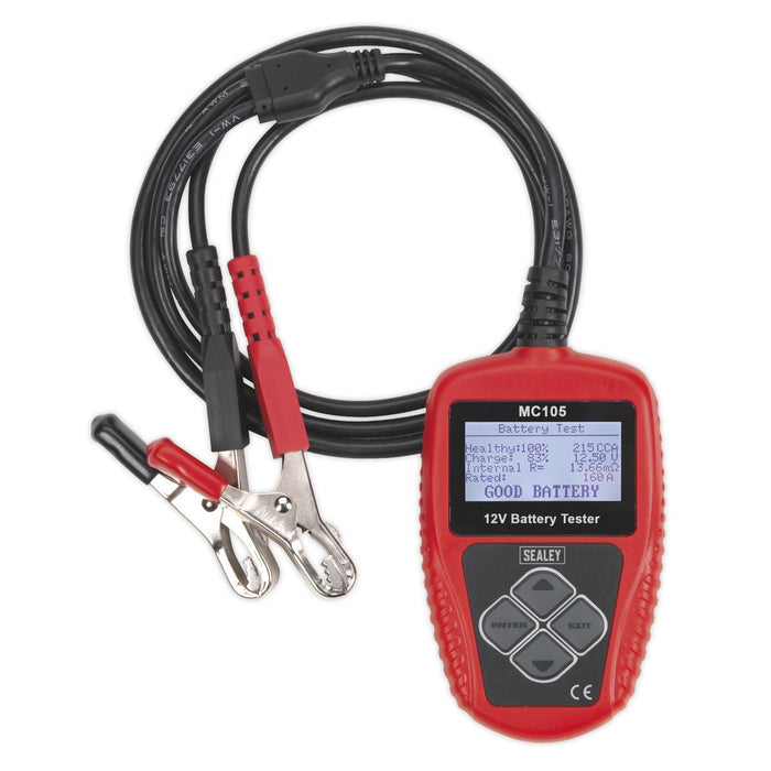 Sealey Motorcycle Digital Battery Tester 12V MC105 Sealey - Town Tools 