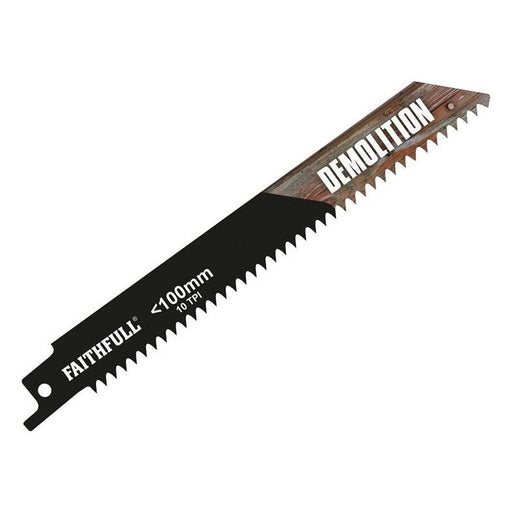 Faithfull S922HF Bi-Metal Sabre Saw Blade Demolition 150mm 10 TPI (Pack 5) Faithfull - Town Tools