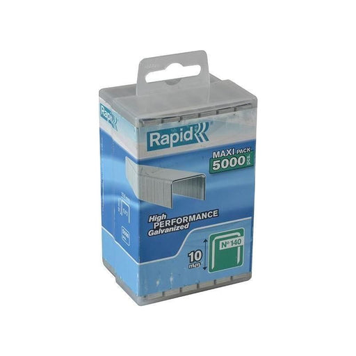Rapid 140/10 10mm Galvanised Staples (Poly Pack 5000) Rapid - Town Tools
