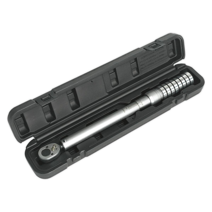 Sealey Torque Wrench Micrometer Style 1/2"Sq Drive 40-200Nm(29.5-148lb.ft) Calib Sealey - Town Tools 