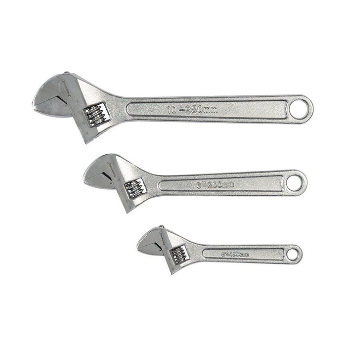 Silverline Adjustable Wrench Set 3pce 150, 200 & 250mm Silverline - Town Tools 