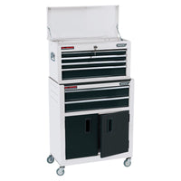Draper Combined Roller Cabinet and Tool Chest, 6 Drawer, 24", White 19576