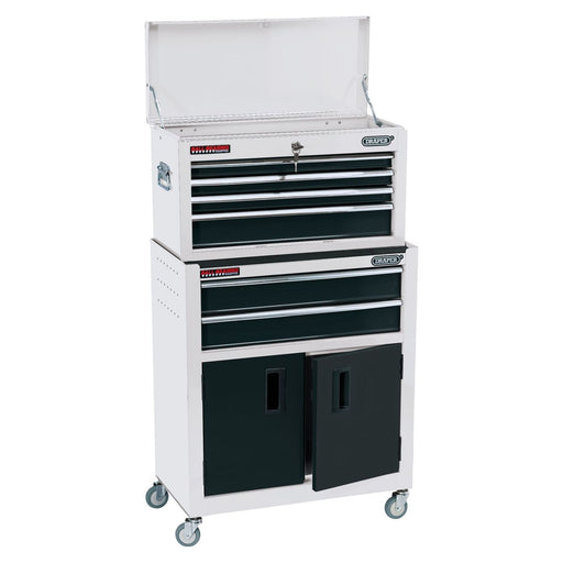 Draper Combined Roller Cabinet and Tool Chest, 6 Drawer, 24", White 19576 Draper - Town Tools 