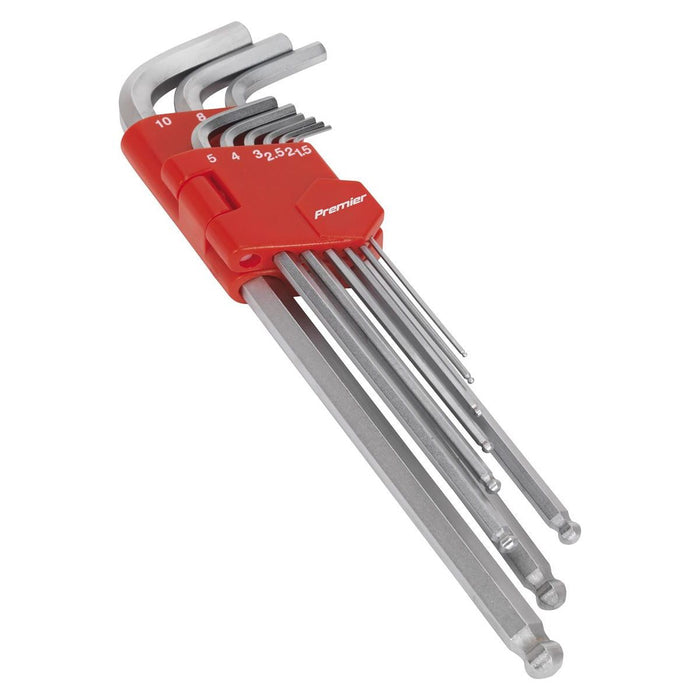 Sealey Ball-End Hex Key Set 9pc Extra-Long Metric AK7140 Sealey - Town Tools 