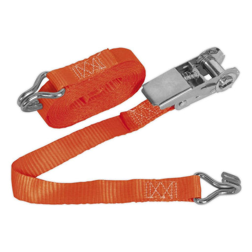 Sealey Ratchet Tie Down 25mm x 4.5m Polyester Webbing 800kg Breaking Strength Sealey - Town Tools 