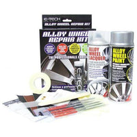 E-Tech Alloy Silver Wheel Refurbishment Repair Kit Wheel Spray Paint + Lacquer