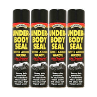 4 x Hammerite Underbody Seal With Waxoyl 600ml Black Underseal Aerosol Vehicle