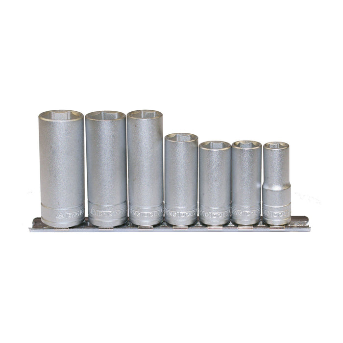 Teng Tools 3/8" Deep Socket Clip Rail Set 6 pt 7 Pieces Teng Tools - Town Tools 