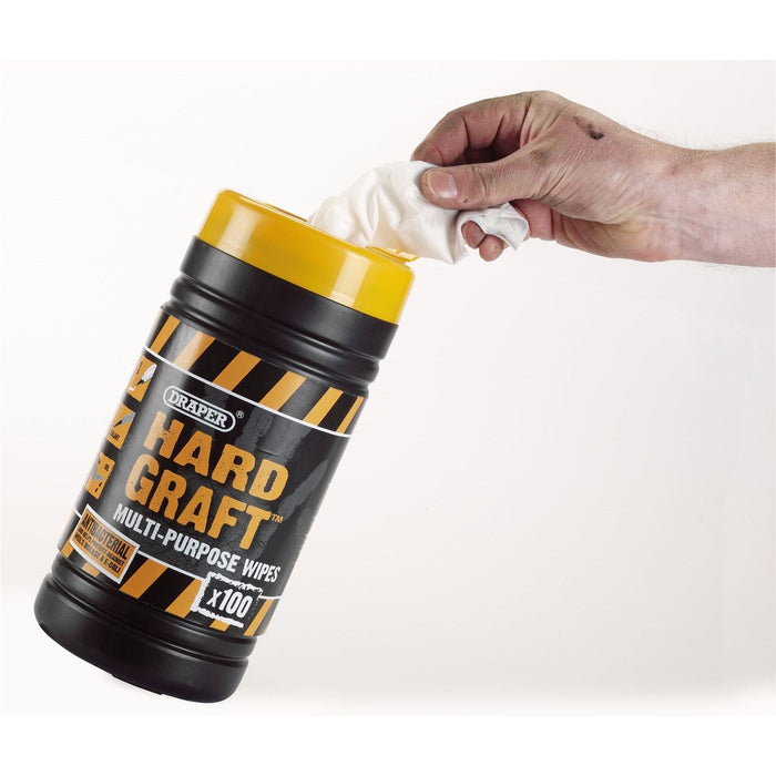 Draper 'Hard Graft' Multi-Purpose Wipes (Tub of 100) 84711 Draper - Town Tools 