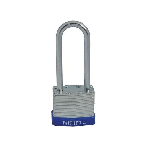 Faithfull Laminated Steel Padlock 40mm Long Shackle 3 Keys Faithfull - Town Tools