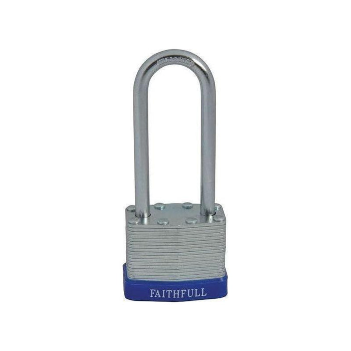 Faithfull Laminated Steel Padlock 40mm Long Shackle 3 Keys Faithfull - Town Tools