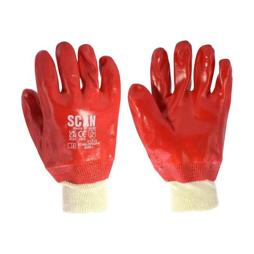 Scan PVC Knitwrist Gloves - L (Size 9) Scan - Town Tools