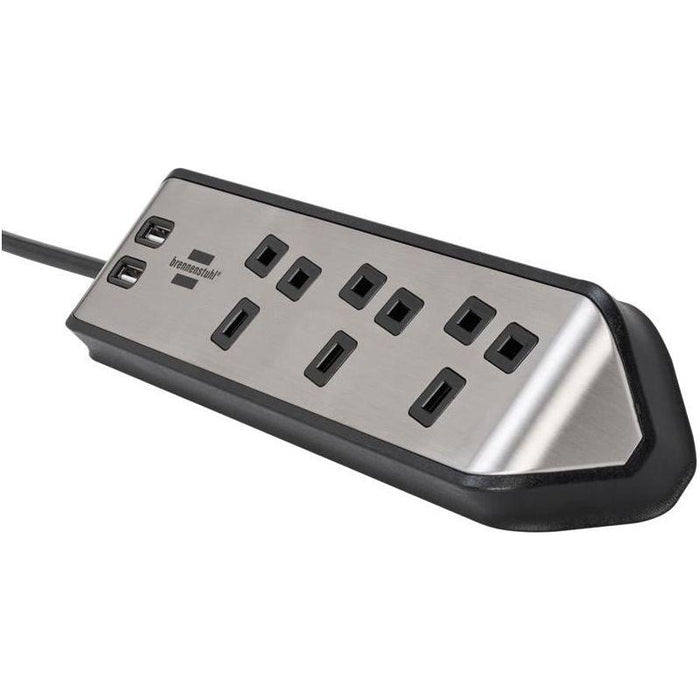 Brennenstuhl estilo Corner Extension Lead 240V 3-Gang 13A Black 2m Brennenstuhl - Town Tools