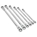 Sealey Flexi-Head Double End Ratchet Ring Spanner Set 6pc Extra-Long Metric Sealey - Town Tools 